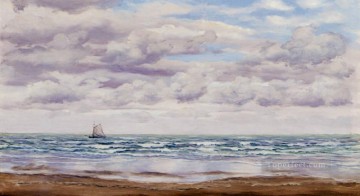  Paisaje Arte - Reuniendo nubes Un barco pesquero frente a la costa paisaje marino Brett John